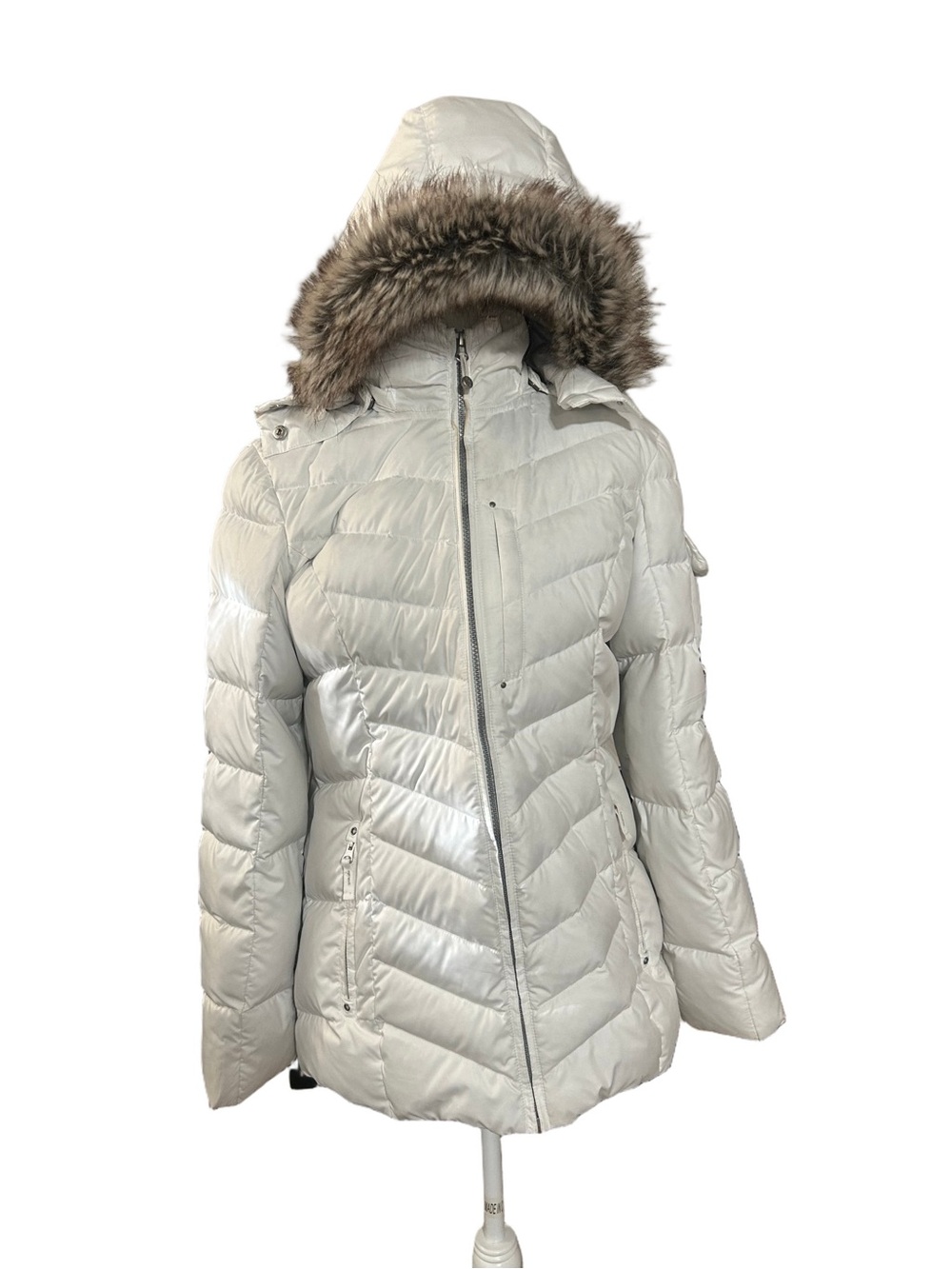Eddie Bauer Women's Down Puffer Coat with Faux Fur Hood - Size M